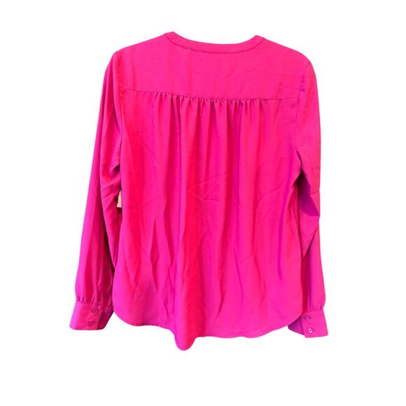 Lark & Ro Hot Pink Button Long Sleeve Blouse Women's Size 6 NWT - Picture 2 of 8